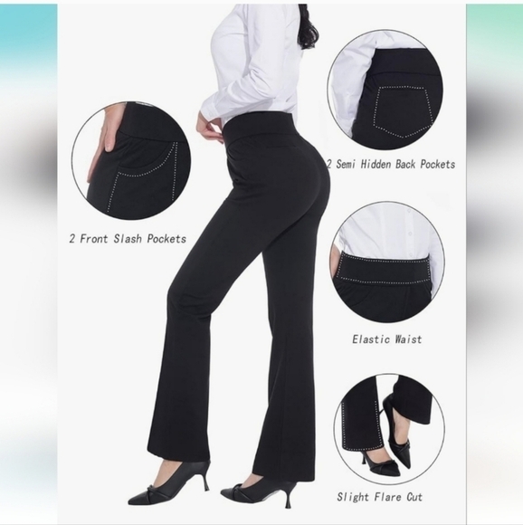 ZTN Women's High Waist Pull-On Dress Pants. Tummy Control. Trousers with… - Picture 2 of 9